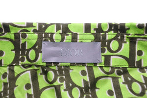 DIOR ディオール 半袖シャツ オブリークピクセル トップス 193C545A4751 シルク グリーン カーキ サイズ38 美品 中古 50747