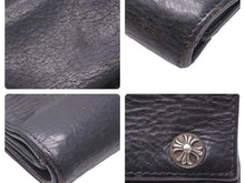 Load image into Gallery viewer, CHROME HEARTS クロムハーツ 三つ折り財布 CHプラス シルバー金具 ブラック レザー 良品 中古 50751