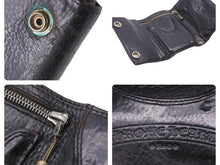 Load image into Gallery viewer, CHROME HEARTS クロムハーツ 三つ折り財布 CHプラス シルバー金具 ブラック レザー 良品 中古 50751