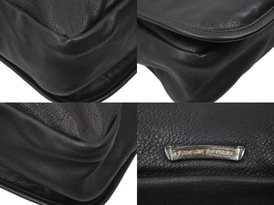 CHROME HEARTS クロムハーツ メッセンジャーバッグ MAIL LIP TANG リップタン ブラック シルバー ブラック レザー 美品 中古 50753