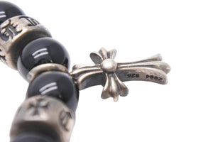 CHROME HEARTS クロムハーツ ビーズブレスレット チャーム アクセサリー ブラック silver925 中古 50769
