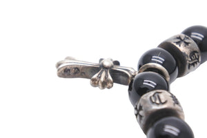 CHROME HEARTS クロムハーツ ビーズブレスレット チャーム アクセサリー ブラック silver925 中古 50769