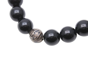 CHROME HEARTS クロムハーツ ビーズブレスレット チャーム アクセサリー ブラック silver925 中古 50769