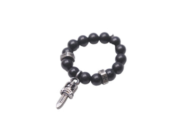 Chrome Hearts クロムハーツ 5mm BEAD オニキスビーズリング 指輪 シルバー925 オニキス ブラック シルバー 美品 中古 50776