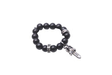 Load image into Gallery viewer, Chrome Hearts クロムハーツ 5mm BEAD オニキスビーズリング 指輪 シルバー925 オニキス ブラック シルバー 美品 中古 50776