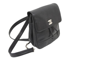 CHANEL シャネル トリプルココ リュック デイパック ブラック シルバー金具 キャビアスキン 4番台 レディース 美品 中古 50803