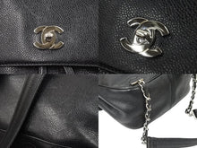 Load image into Gallery viewer, CHANEL シャネル トリプルココ リュック デイパック ブラック シルバー金具 キャビアスキン 4番台 レディース 美品 中古 50803