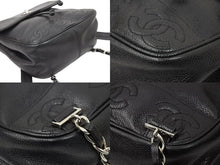 Load image into Gallery viewer, CHANEL シャネル トリプルココ リュック デイパック ブラック シルバー金具 キャビアスキン 4番台 レディース 美品 中古 50803