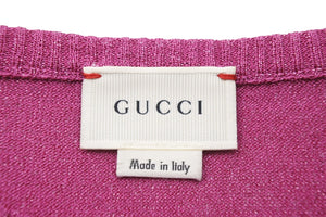 GUCCI グッチ カーディガン キッズ トップス 414155X7375 イタリア製 レーヨン ピンク サイズ12 美品 中古 50845