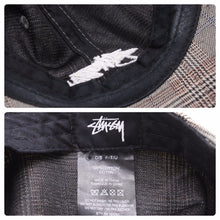Load image into Gallery viewer, stussy ステューシーキャップ ロゴ チェック柄 グレンチェック ストリート スケーター 中古 50912