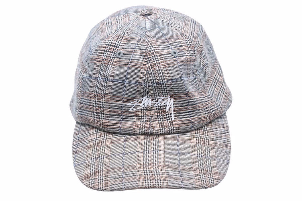 stussy ステューシーキャップ ロゴ チェック柄 グレンチェック ストリート スケーター 中古 50912