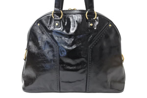 YVES SAINT LAURENT イヴ・サンローラン ハンドバッグ ミューズバッグ ゴールド金具 美品 中古 50977 