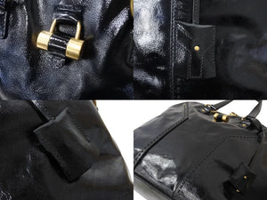 YVES SAINT LAURENT イヴ・サンローラン ハンドバッグ ミューズバッグ ゴールド金具 美品 中古 50977 