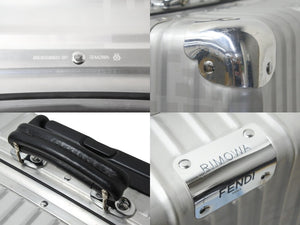 FENDI RIMOWA フェンディ リモア スーツケース ズッカ柄 33L 4輪 7VV133 972.90.00.4 シルバー金具 美品 中古 51022