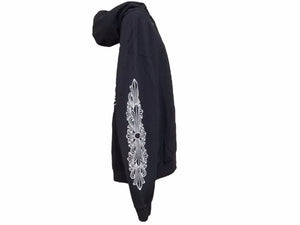 CHROME HEARTS クロムハーツ パーカー ホースシュー 両袖プリント ブラック コットン サイズL 美品 中古 51035