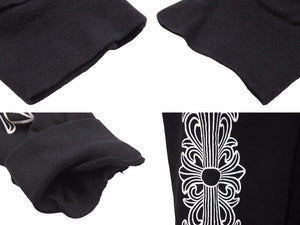 CHROME HEARTS クロムハーツ パーカー ホースシュー 両袖プリント ブラック コットン サイズL 美品 中古 51035