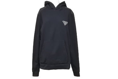 PRADA プラダ スウェット RN98339 メンズ ロゴ ブラック コットン ナイロン サイズM 美品 中古 51048