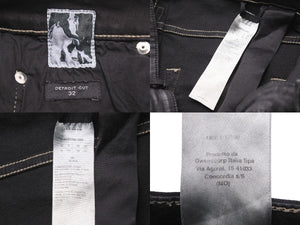 RickOwens リックオウエンス ダークシャドウ コーティング パンツ デトロイトカット DU02A3366-SBD ブラック 32 美品 中古 51057 