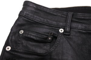 RickOwens リックオウエンス ダークシャドウ コーティング パンツ デトロイトカット DU02A3366-SBD ブラック 32 美品 中古 51057 
