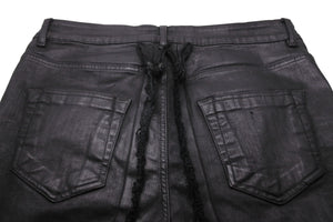 RickOwens リックオウエンス ダークシャドウ コーティング パンツ デトロイトカット DU02A3366-SBD ブラック 32 美品 中古 51057 