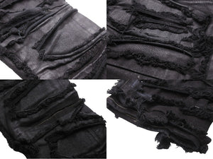 RickOwens リックオウエンス ダークシャドウ コーティング パンツ デトロイトカット DU02A3366-SBD ブラック 32 美品 中古 51057 