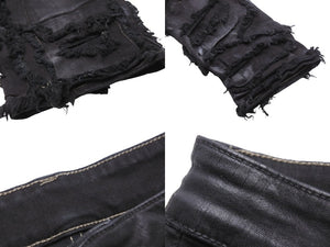 RickOwens リックオウエンス ダークシャドウ コーティング パンツ デトロイトカット DU02A3366-SBD ブラック 32 美品 中古 51057 