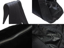 Load image into Gallery viewer, CHANEL シャネル ココマーク ミニボストンバッグ ハンドバッグ 9番台 サテン ファー ブラック シルバー金具 美品 中古 51079