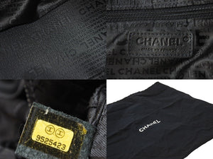 CHANEL シャネル ココマーク ミニボストンバッグ ハンドバッグ 9番台 サテン ファー ブラック シルバー金具 美品 中古 51079