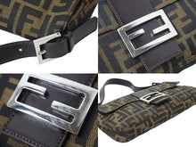 Load image into Gallery viewer, FENDI フェンディ ハンドバッグ スッカ マンマハケット キャンハス 26424 レザー シルバー金具 ブラウン 美品 中古 51085