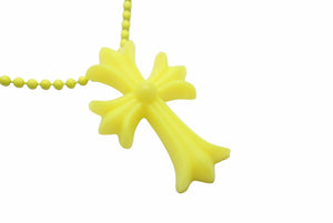 CHROME HEARTS クロムハーツ ネックレス・チョーカー CHクロス ボールチェーン ネオンイエロー2012年 美品 中古 51102