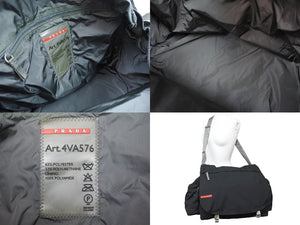 PRADA プラダ ショルダーバッグ 斜め掛け スポーツライン 4VA576 ナイロン ブラック シルバー金具 ユニセックス 美品 中古 51104