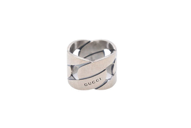 GUCCI グッチ Gチェーンモチーフリング 指輪 19号 シルバー925 ブランド刻印 メンズ 11g 美品 中古 51119