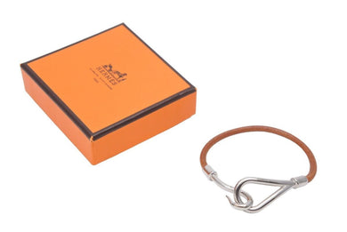 HERMES エルメス ジャンボ ブレスレット シルバー ブラウン 箱付き 美中古 中古 51121