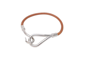 HERMES エルメス ジャンボ ブレスレット シルバー ブラウン 箱付き 美中古 中古 51121