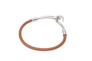 HERMES エルメス ジャンボ ブレスレット シルバー ブラウン 箱付き 美中古 中古 51121