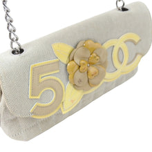 Load image into Gallery viewer, CHANEL シャネル ショルダーバッグ No.5 カメリア ココマーク 10番台 キャンバス パテントレザー イエロー ベージュ 良品 中古51125