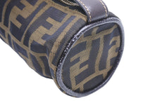Load image into Gallery viewer, FENDI フェンディ ハンドポーチ ミニポーチ ズッカ柄 イタリア製 レザー キャンバス ブラウン ゴールド金具 美品 中古 51142