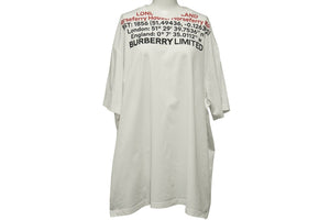 極美品 BURBERRY バーバリー ホースフェリープリント コットン オーバーサイズ半袖Ｔシャツ ホワイト 8048323 XL 中古 51150 