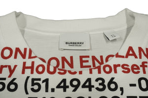 極美品 BURBERRY バーバリー ホースフェリープリント コットン オーバーサイズ半袖Ｔシャツ ホワイト 8048323 XL 中古 51150 