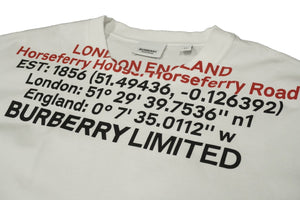 極美品 BURBERRY バーバリー ホースフェリープリント コットン オーバーサイズ半袖Ｔシャツ ホワイト 8048323 XL 中古 51150 