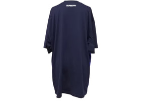 極美品 BURBERRY バーバリー サイドロゴ 半袖Ｔシャツ ネイビー ブルー プリント トップス 8048855 XL 中古 51151