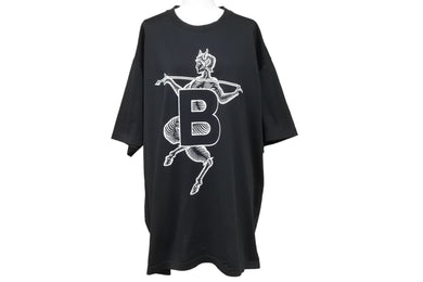 BURBERRY バーバリー Bロゴ プリント 半袖Ｔシャツ ブラック 黒 ホワイト 白 8039650 トップス XL 美品 中古 51158