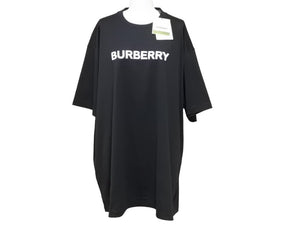 未使用品 BURBERRY バーバリー 半袖Ｔシャツ ロゴプリント オーバーサイズ 8055307 コットン ブラック サイズXL 中古 51159 
