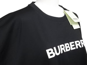 未使用品 BURBERRY バーバリー 半袖Ｔシャツ ロゴプリント オーバーサイズ 8055307 コットン ブラック サイズXL 中古 51159 