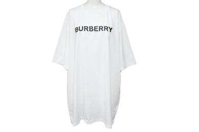 極美品 BURBERRY バーバリー 半袖Ｔシャツ メンズ 8053009 ロゴ ホワイト コットン サイズXL 中古 51161 