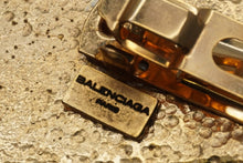 Load image into Gallery viewer, BALENCIAGA バレンシアガ バレッタ アクセサリー 髪留め リボン ロゴ フランス製 GP ゴールド 良品 中古 51170