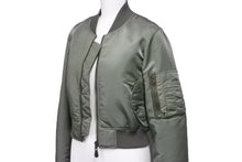 Load image into Gallery viewer, BALENCIAGA バレンシアガ ショート丈 MA-1 ボンバージャケット 460590 TTD03 カーキ レディース ナイロン サイズ46 美品 中古 51193