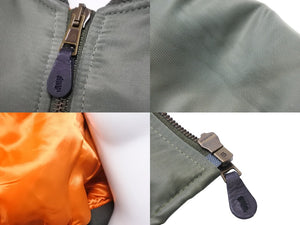 BALENCIAGA バレンシアガ ショート丈 MA-1 ボンバージャケット 460590 TTD03 カーキ レディース ナイロン サイズ46 美品 中古 51193