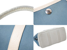 Load image into Gallery viewer, HERMES エルメス ガーデンパーティTPM トートバッグ ハンドバッグ T刻印 トワルオフィシェ ブルーシャンブレー 良品 中古 51207