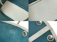 Load image into Gallery viewer, HERMES エルメス ガーデンパーティTPM トートバッグ ハンドバッグ T刻印 トワルオフィシェ ブルーシャンブレー 良品 中古 51207